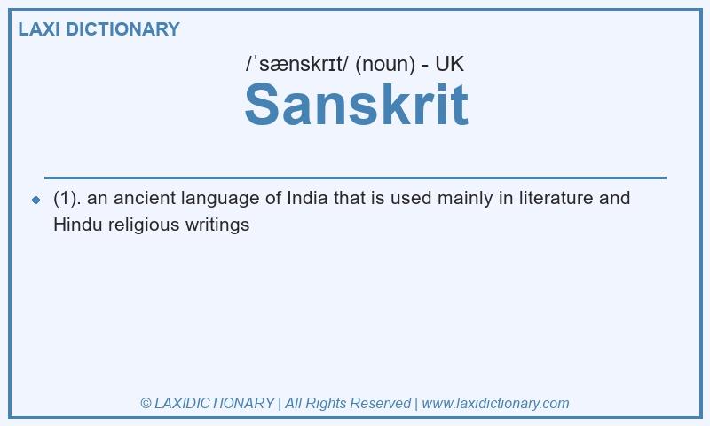 Definition Sanskrit in British English