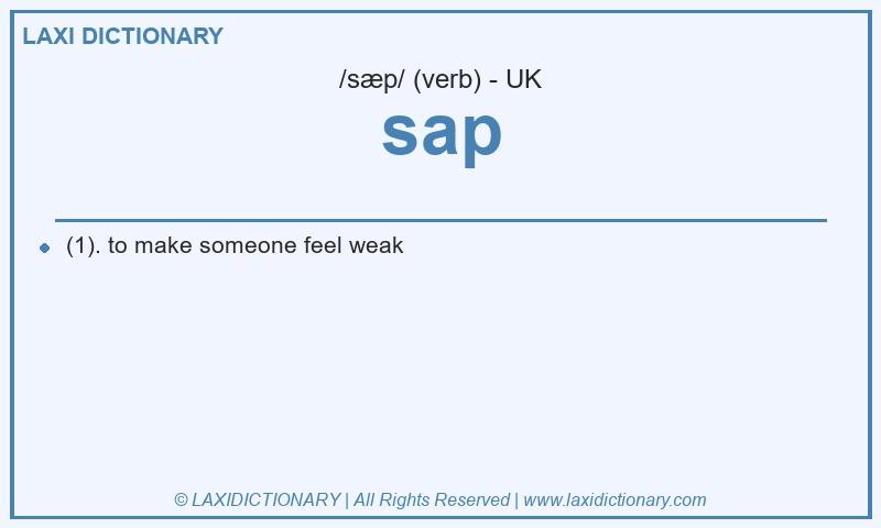 Definition sap in British English