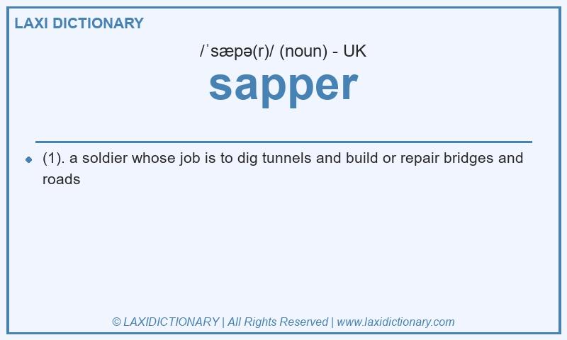 Definition sapper in British English