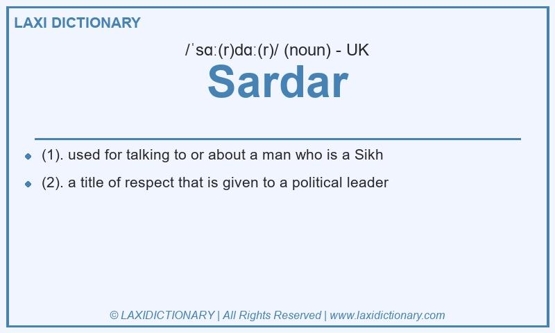 Definition Sardar in British English
