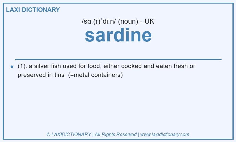 Definition sardine in British English