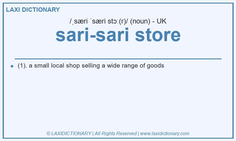 Definition sari-sari store in British English