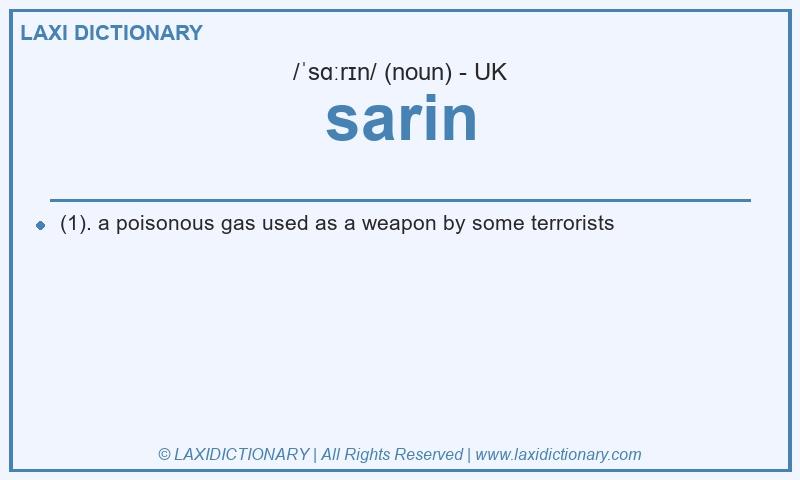 Definition sarin in British English