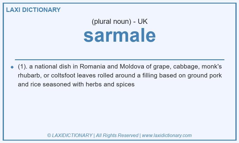 Definition sarmale in British English
