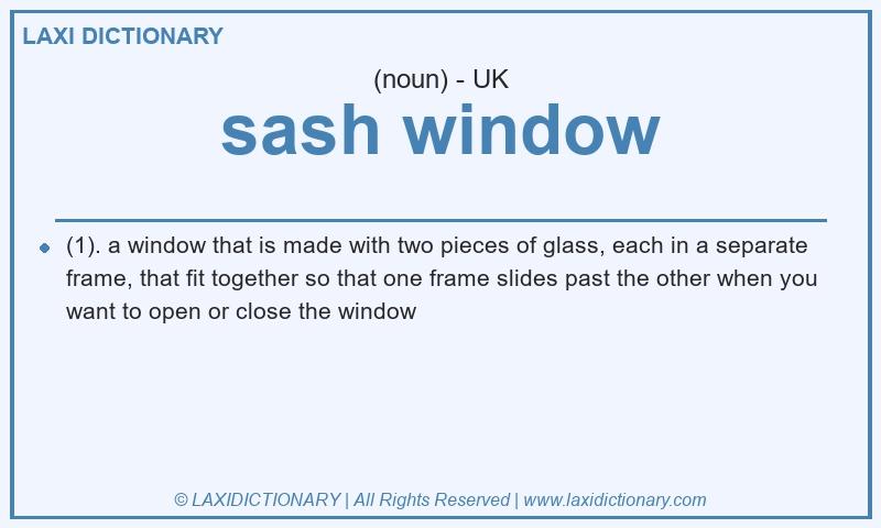 Definition sash window in British English