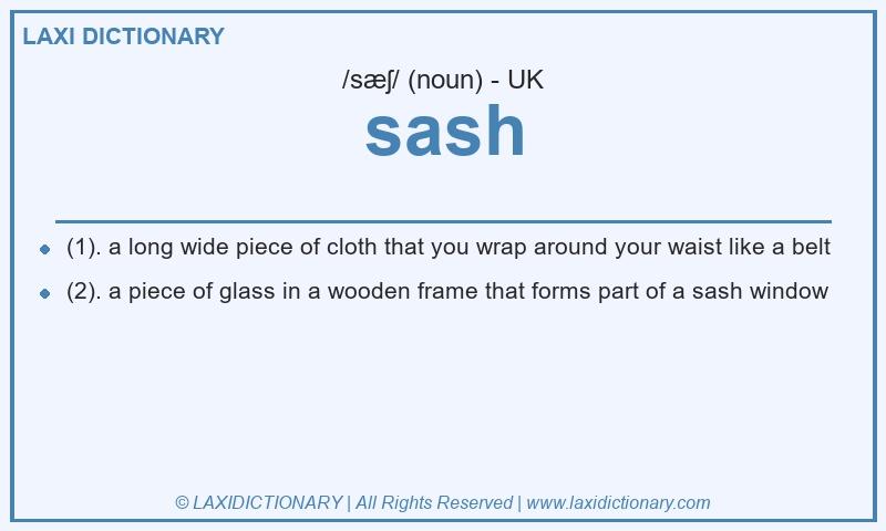 Definition sash in British English