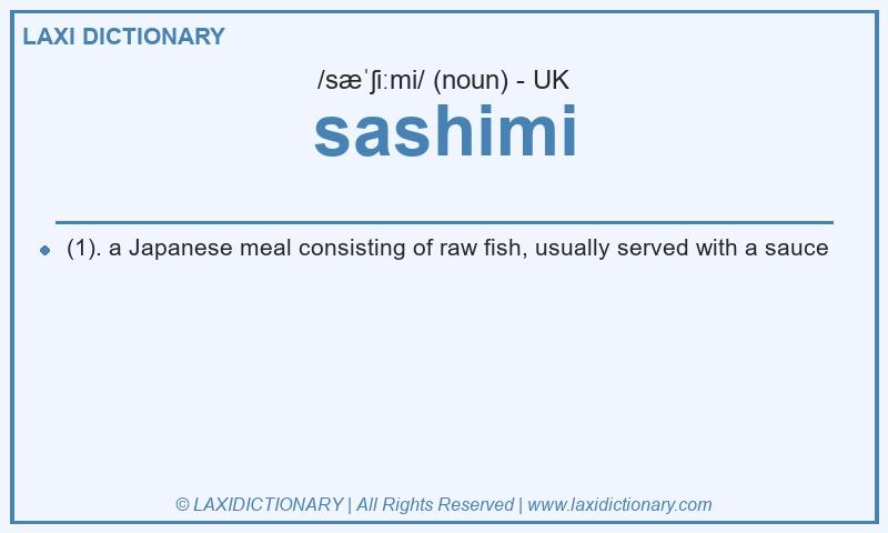 Definition sashimi in British English