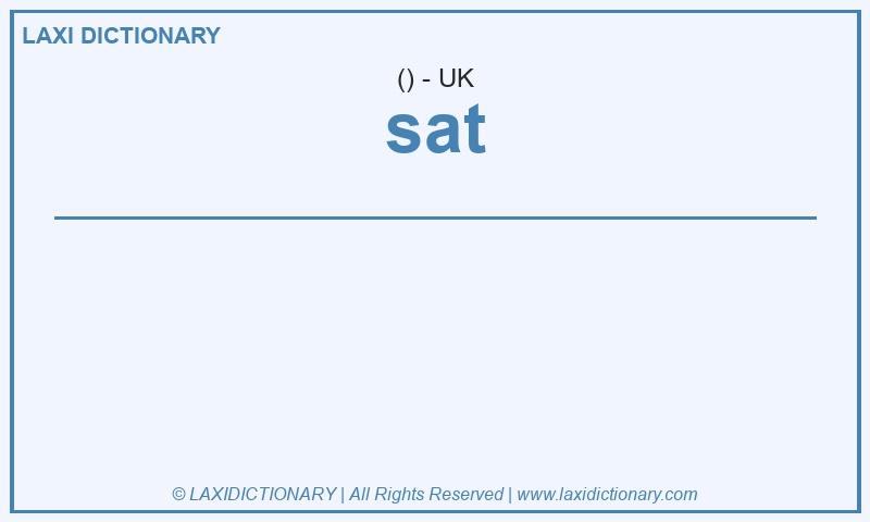 Definition sat in British English