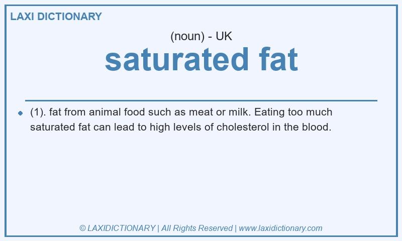 Definition saturated fat in British English