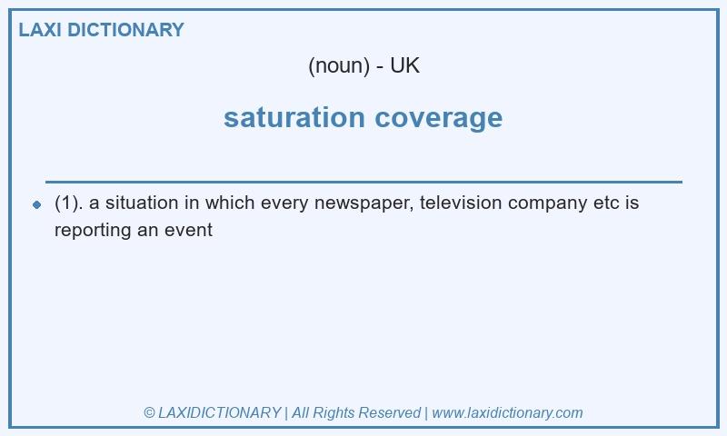 Definition saturation coverage in British English