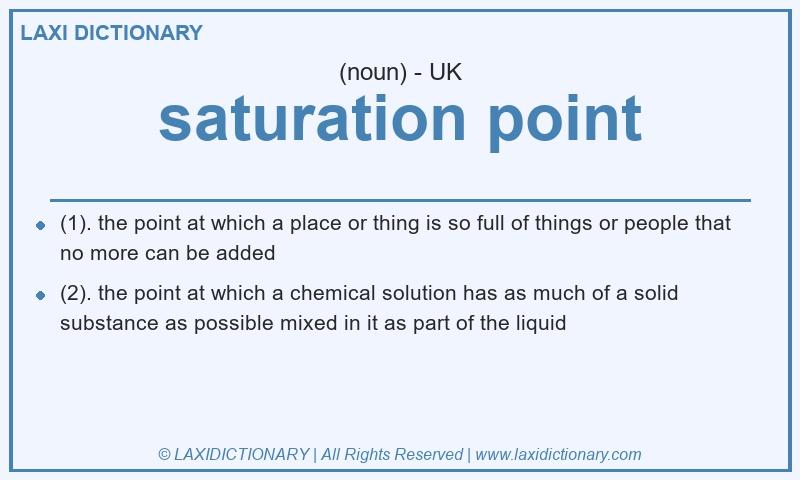 Definition saturation point in British English