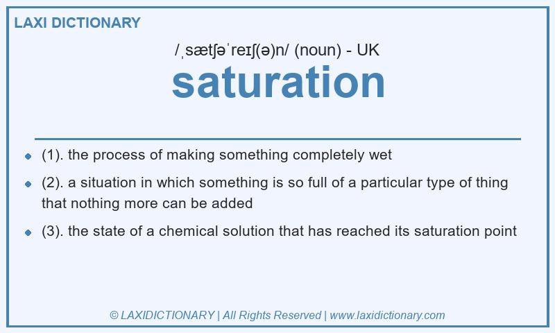 Definition saturation in British English