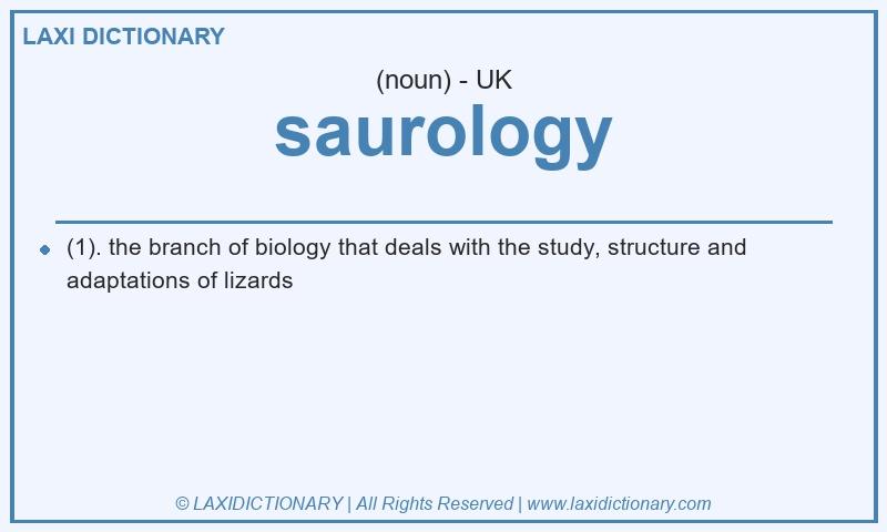 Definition saurology in British English
