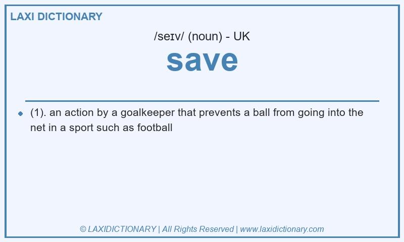 Definition save in British English