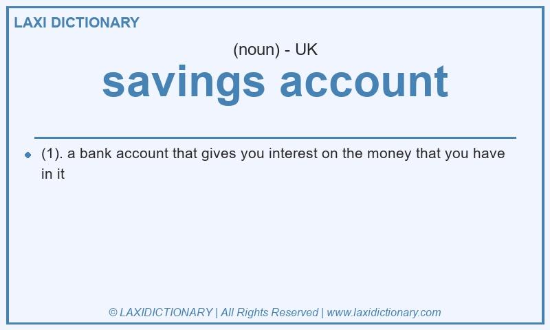 Definition savings account in British English