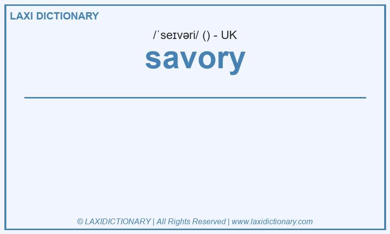 Definition savory in British English