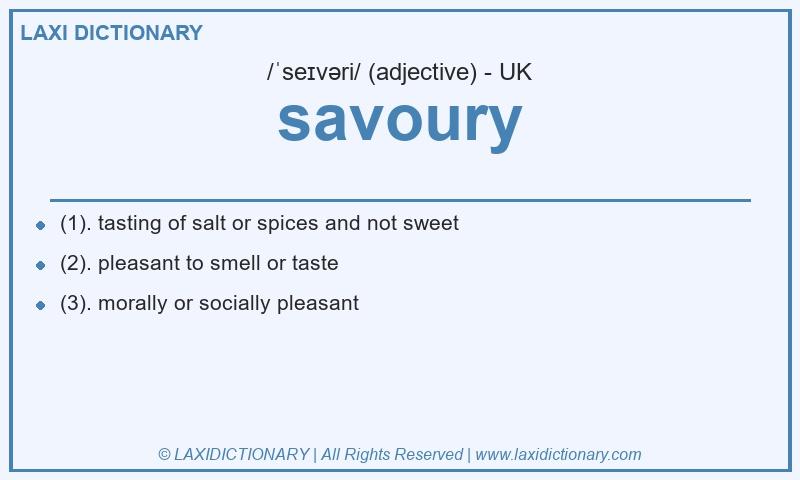 Definition savoury in British English