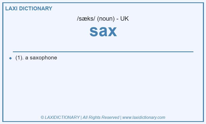 Definition sax in British English