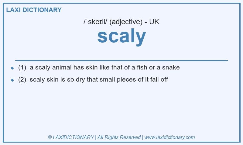 Definition scaly in British English
