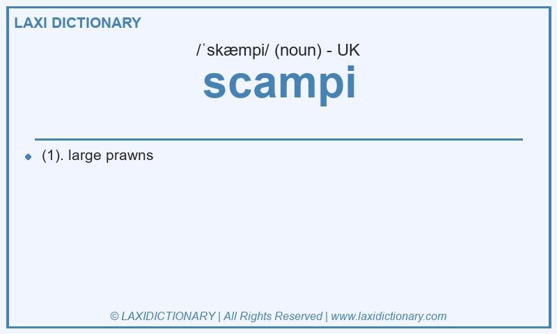 Definition scampi in British English