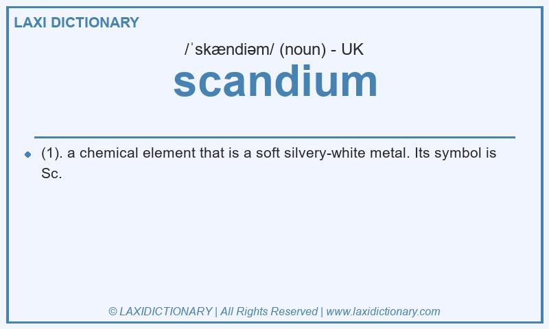 Definition scandium in British English