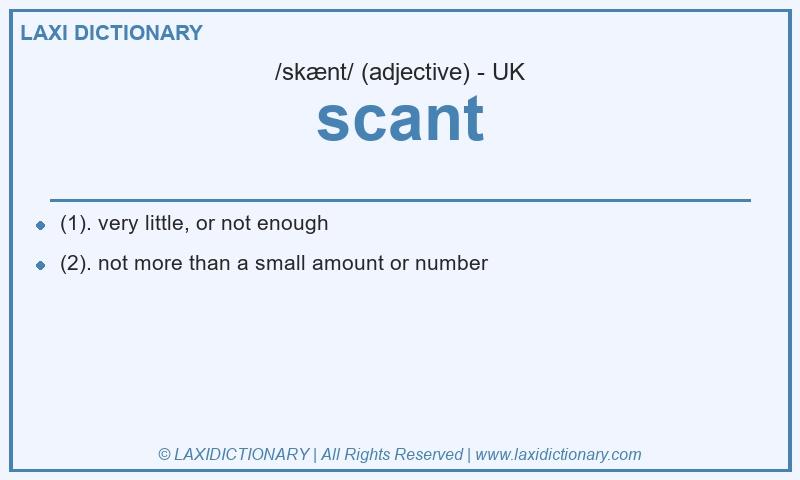 Definition scant in British English