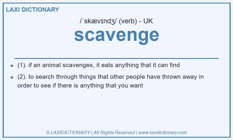 Definition scavenge in British English