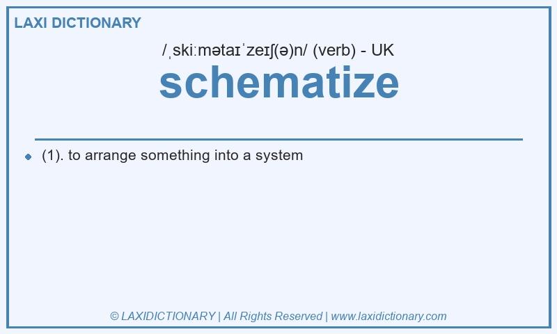 Definition schematize in British English