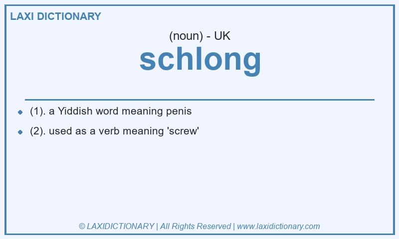 Definition schlong in British English