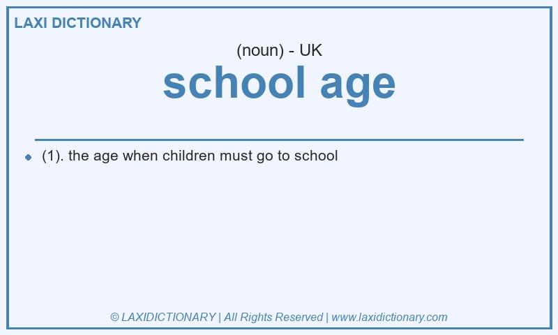 Definition school age in British English
