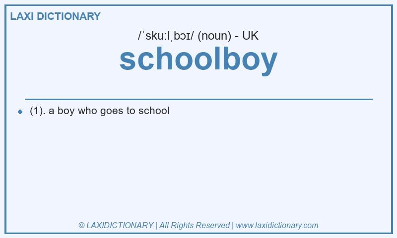 Definition schoolboy in British English
