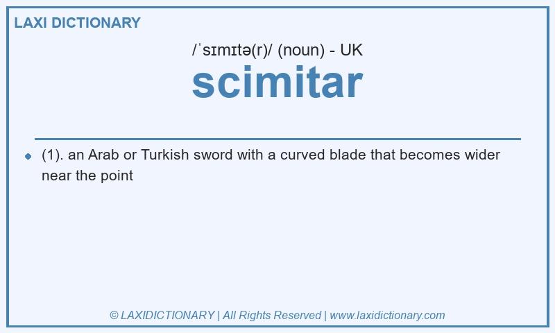 Definition scimitar in British English