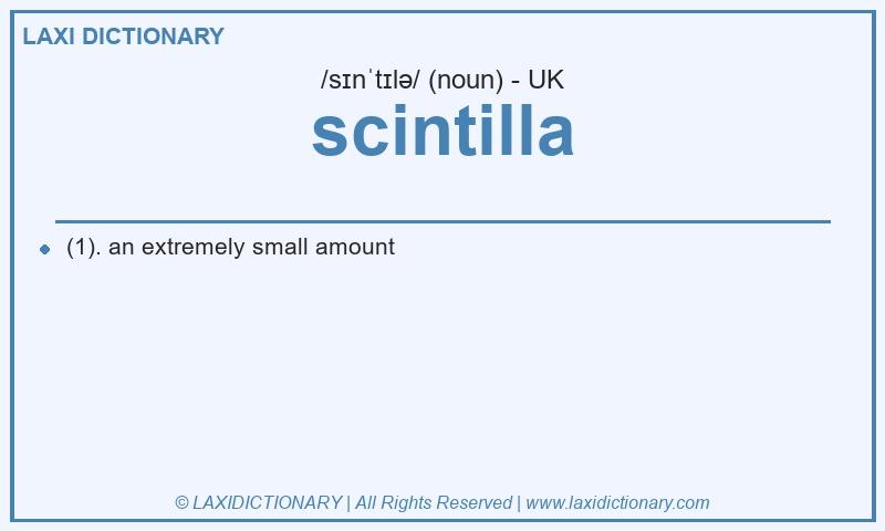 Definition scintilla in British English