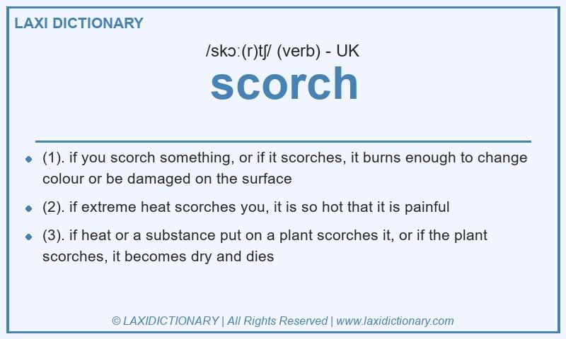 Definition scorch in British English