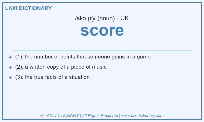Definition score in British English