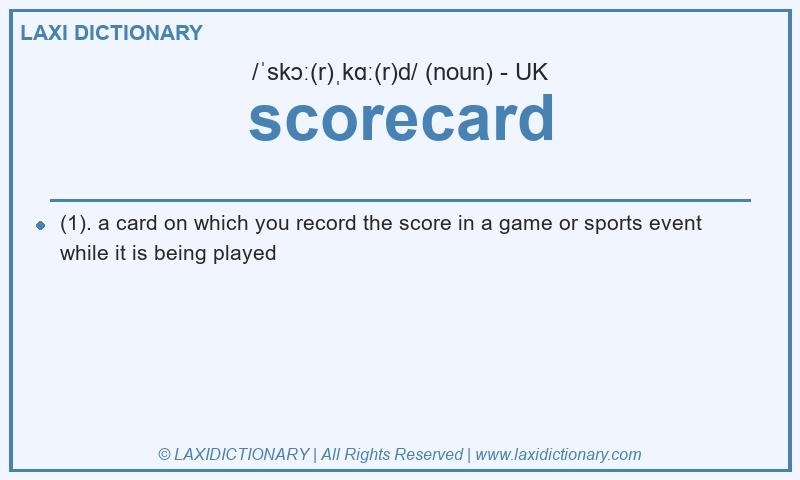 Definition scorecard in British English