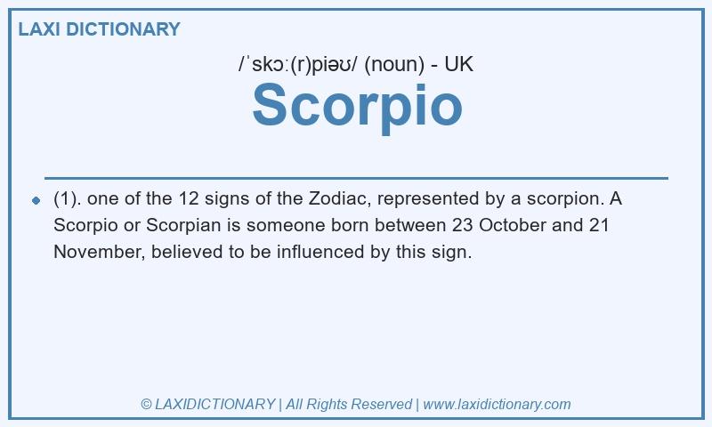 Definition Scorpio in British English