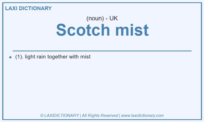 Definition Scotch mist in British English