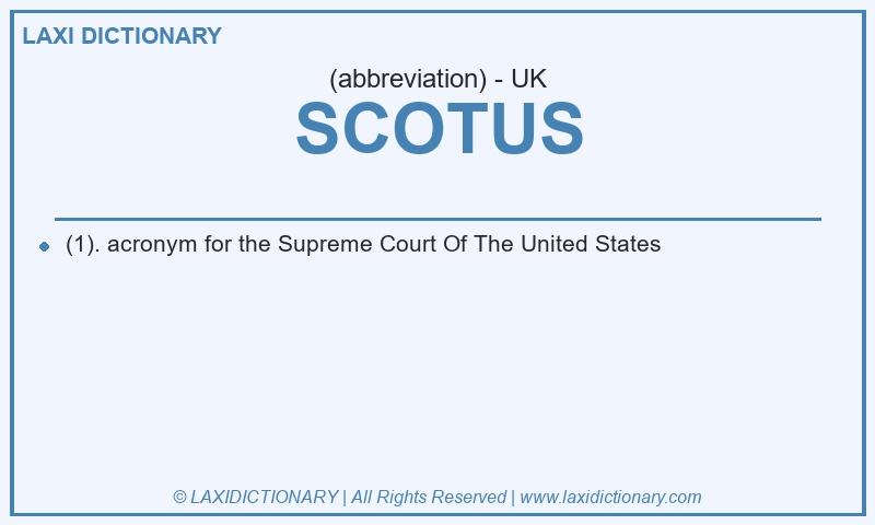 Definition SCOTUS in British English