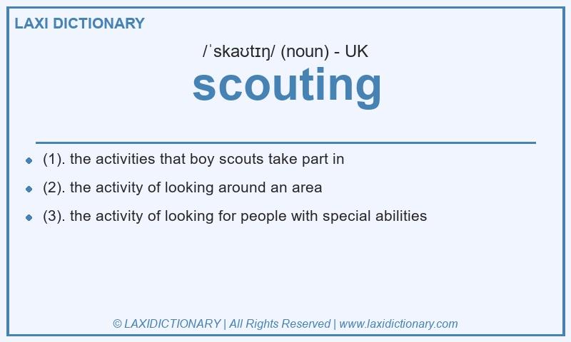 Definition scouting in British English