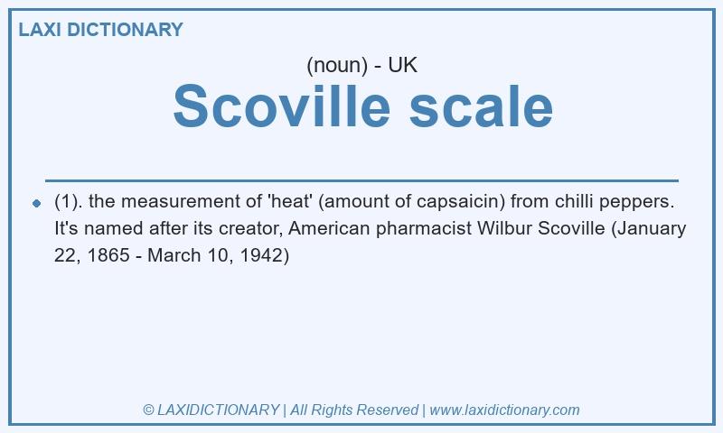 Definition Scoville scale in British English