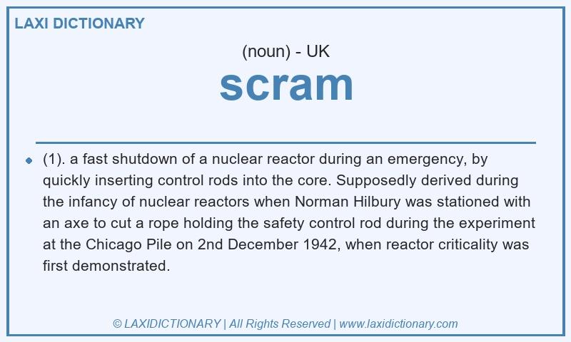 Definition scram in British English