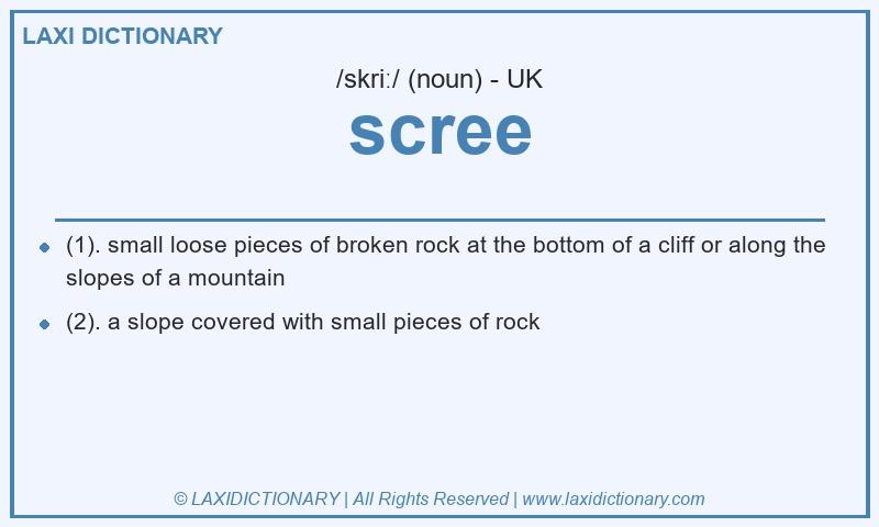 Definition scree in British English