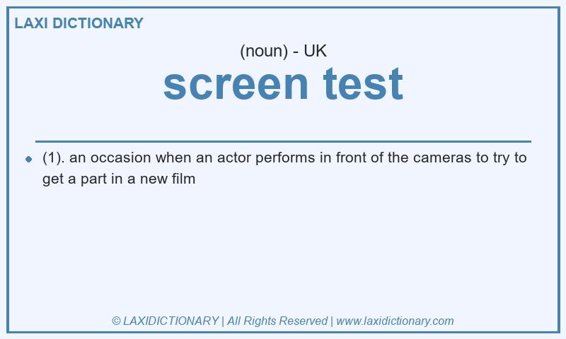 Definition screen test in British English
