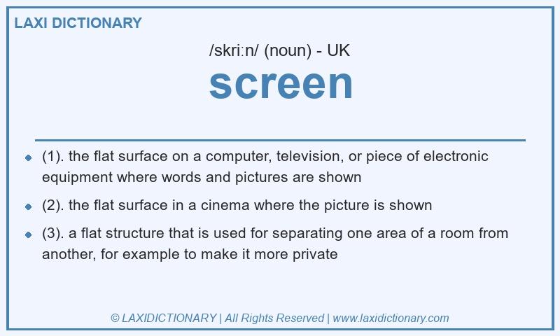 Definition screen in British English