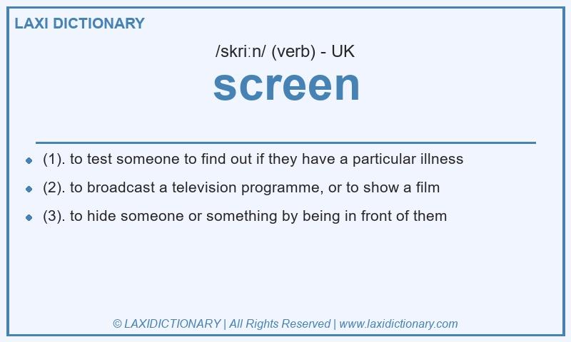 Definition screen in British English