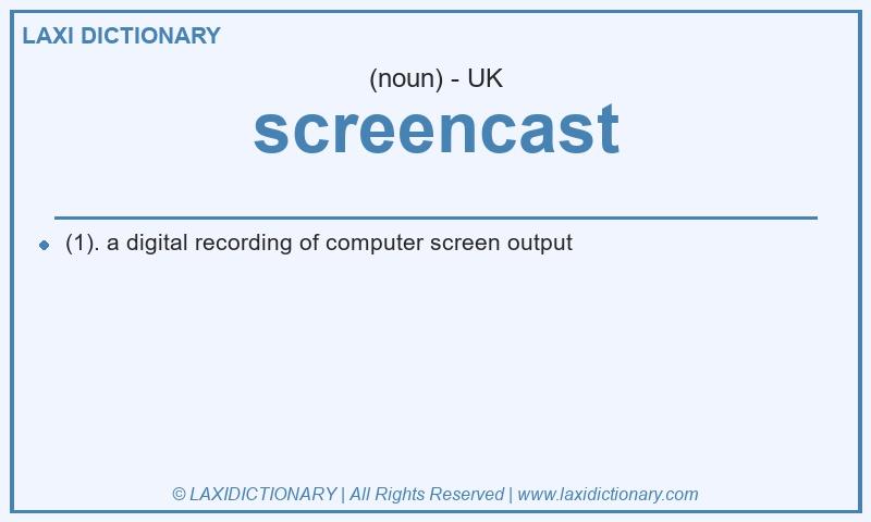 Definition screencast in British English