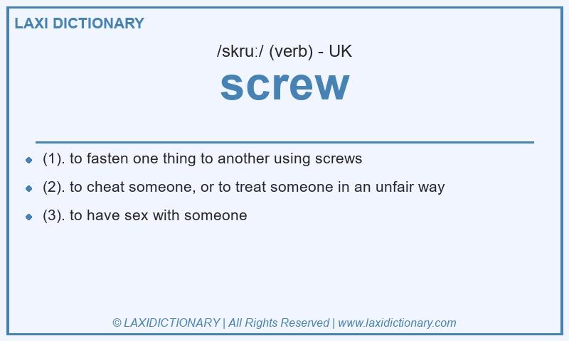 Definition screw in British English