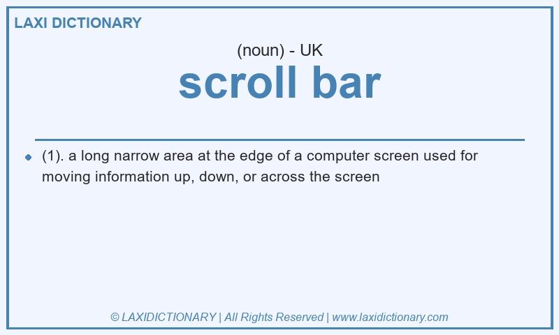 Definition scroll bar in British English
