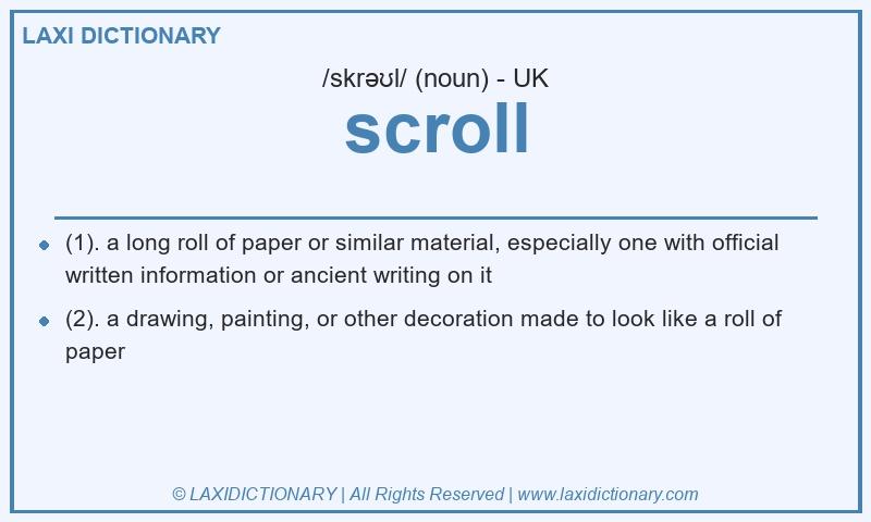 Definition scroll in British English